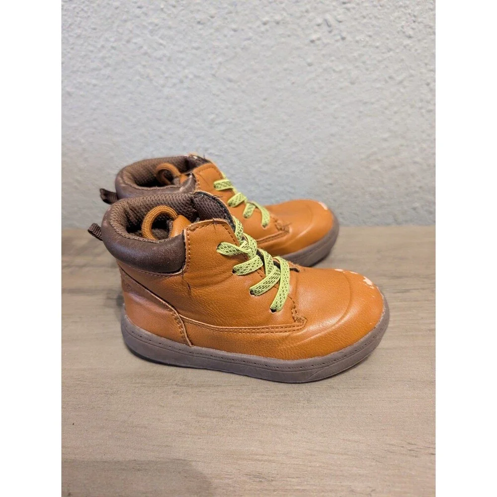 OshKosh B'gosh Kids Tan Brown Boots Hook Loop Size 7M